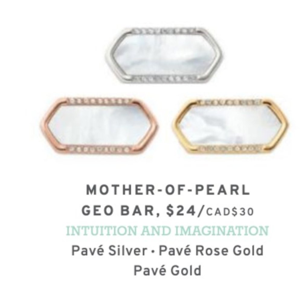 Keep Collective Geo Bar Mother-of-Pearl Pave Silver Charm (retired)